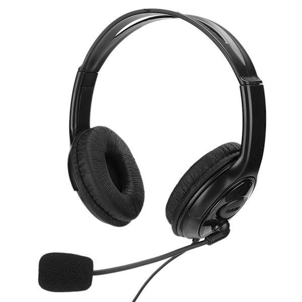 ABS Lättvikt Dator Mobiltelefon Gaming Headset Rörlig Spole 3.5mm Samtal Hörlurar för PS4 Svart med Vit Box Förpackning