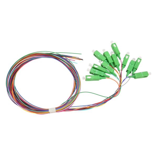 1,5 meter fiberoptisk pigtail 12 strenge SC APC 12 farve single mode fiberoptisk pigtail til svejsning netværk