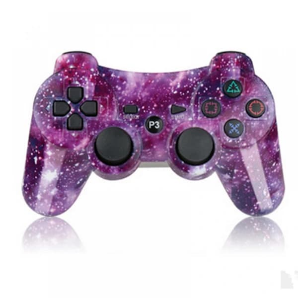 Wireless Remote Control Joystick Game Controller Compatible Dual Vibration Game Joystick Controller for PS3 (Purple Starry Sky, 2021, New)