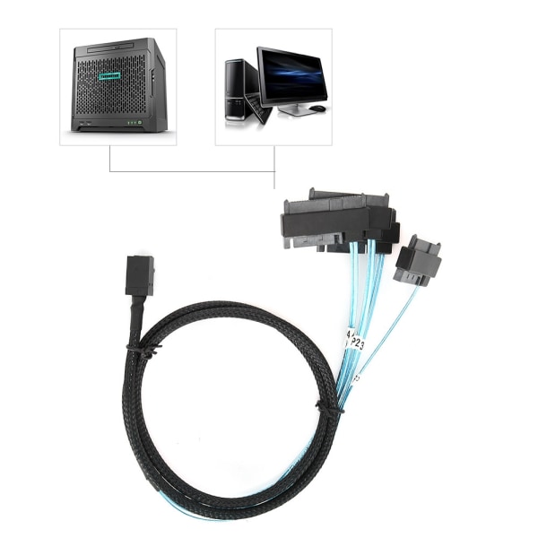 Adapterkabel Serverkabel Hårddisk Intern Mini SAS SFF-8643 till 29pin SFF-8482 1-Meter