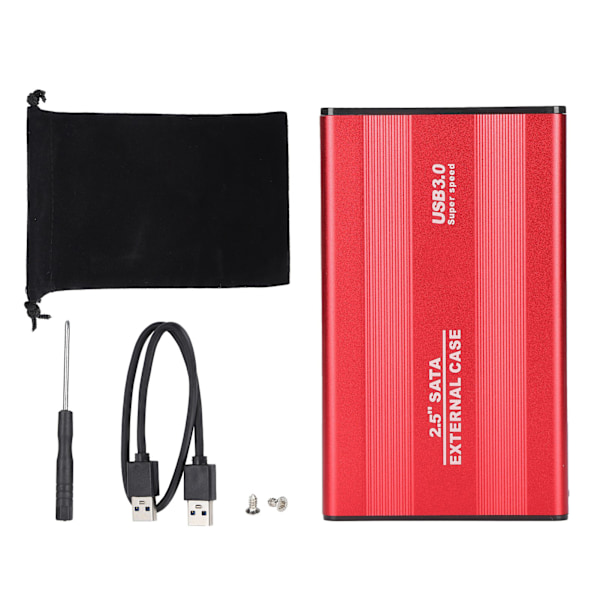 HDD-kabinett Plug Play 3TB USB3.0 SSD Hårddiskbox för Laptops/OS X Extern Datalagring Röd