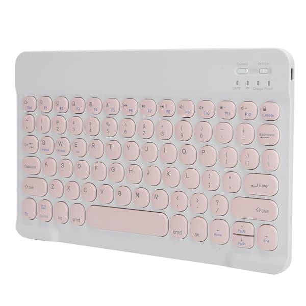 Trådløst Bluetooth Tastatur Tablet Smartphone Computertilbehør Rund Hætte 10inPink