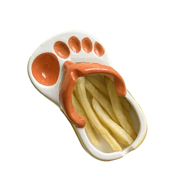 Keramisk Pommes Frites Skål Søde Klip Klappere Pommes Frites Tallerken Sød Keramisk Skål Klip Klapper Formet Snack Chip Sojasovs Serveringsskål Tallerken Orange