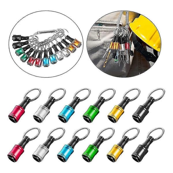 12 Pieces 1/4 Inch Hex Screwdriver Bit Holder Extension Rod Screw Adapter Drill Bit Holder (6 Colors)