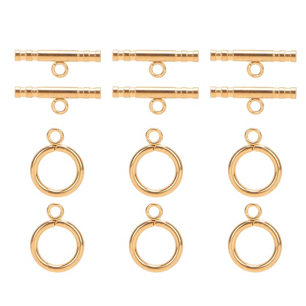 Runde T-låse i rustfrit stål til DIY halskæde armbånd smykker guld