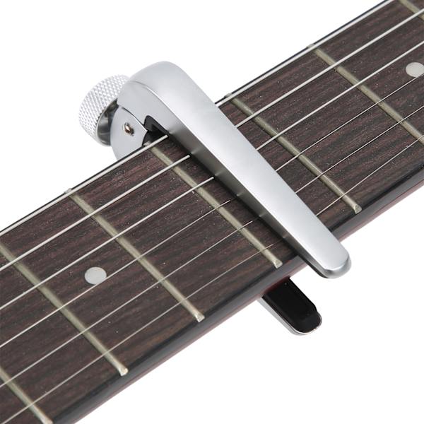 Flanger Gitarr Capo Ukulele Stämning Spänning Multifunktionella Musikinstrument Tillbehör Silver