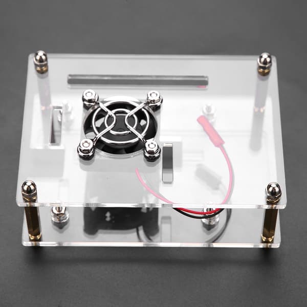Akryl PMMA-kapslingsbox Skyddsfodral Kylfläkt för Raspberry Pi 2 3 Modell B och Pi b