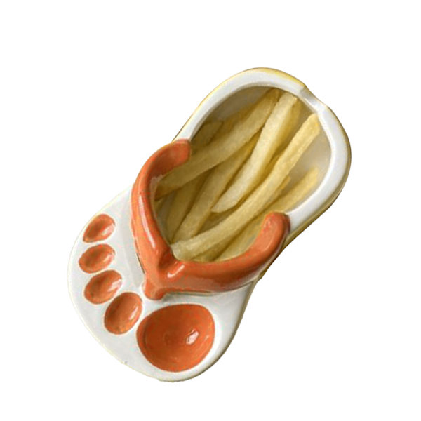 Keramisk Pommes Frites Skål Søde Klip Klappere Pommes Frites Tallerken Sød Keramisk Skål Klip Klapper Formet Snack Chip Sojasovs Serveringsskål Tallerken Orange