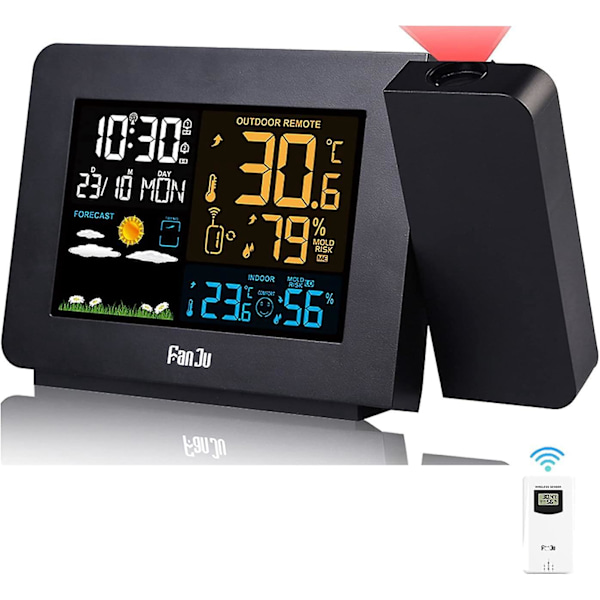 Wireless Weather Station with Thermometer, Hygrometer, and Clock