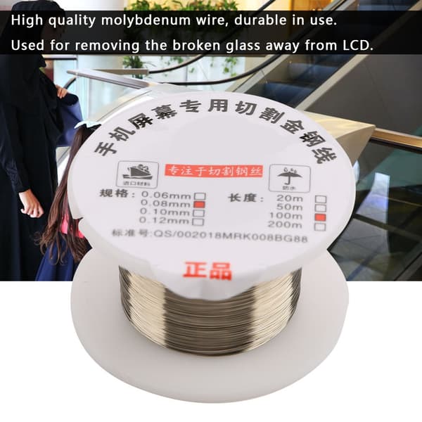 100m Molybden Skjæretråd for LCD-skjerm Separator Reparasjon (0.08mm*100m)