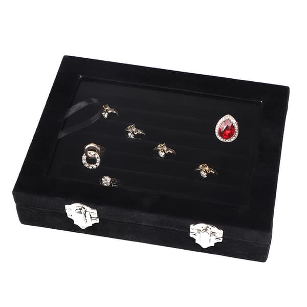 3 farver kompositplade fnug smykker ringe opbevaringsboks displayholder arrangør