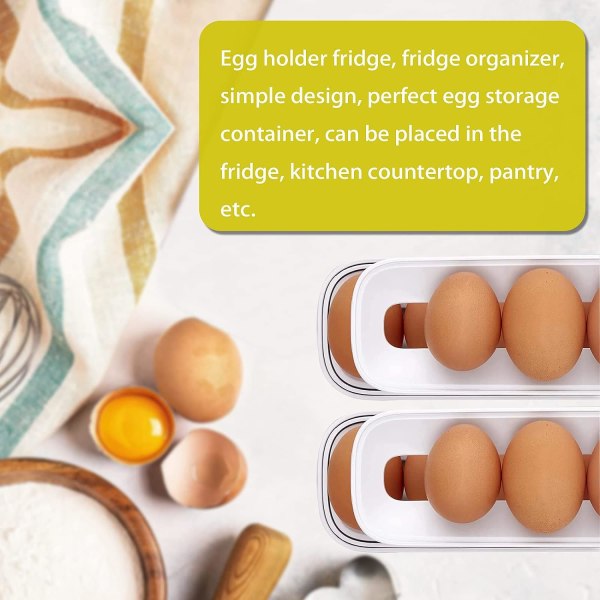 Ägghållare Kylskåp Kylskåp Organisera Automatisk rulllagring 12-14 Ägg Kök Hushåll