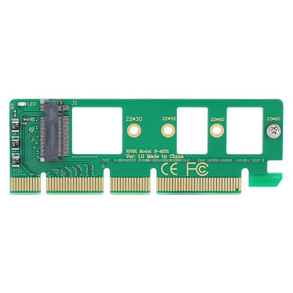 Adapter Överföring Expansionskort PCIE 3.0 x4 x8 x16 till NVME M.2 NVMe SSD Grön ABS