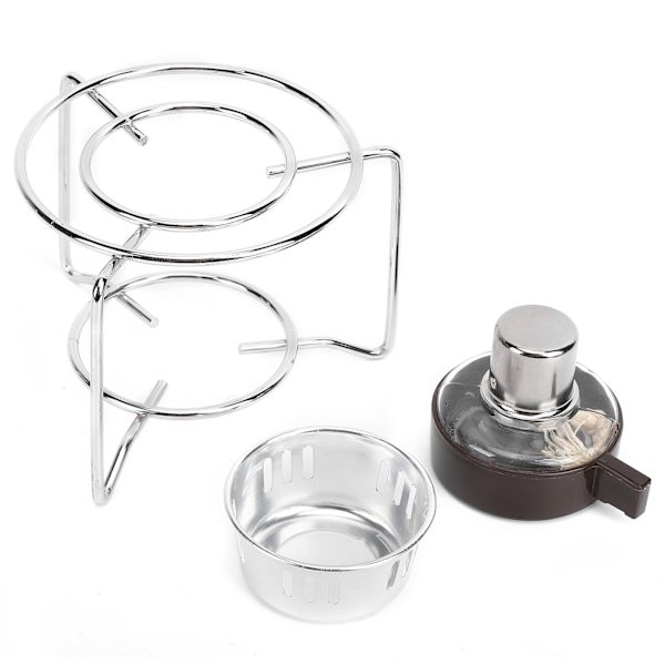 Modern Mini Kaffevärmare med Ställ Rostfritt Stål Campingkök för Utomhusbruk