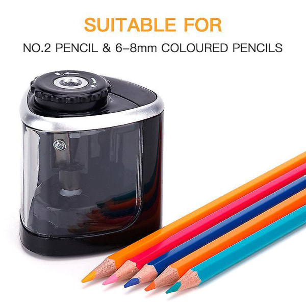 Trådløs bærbar elektrisk blyantspisser for barn og voksne - ideell for skole, hjem, kontor og klasserom