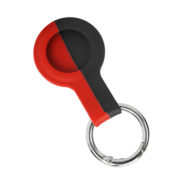 Dobbeltfarvet Silikone Beskyttelsescover med Metalspænde Kompatibel til IOS Locator Sort+Rød