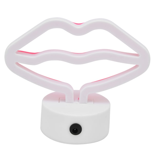 Läppformade LED Neon Skyltar med Ställ USB-driven Neonlampa för Babyrum Party