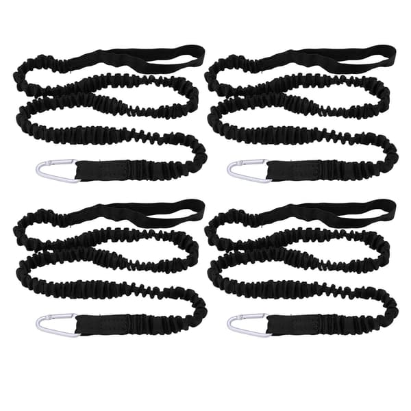 4 stk Kajak Paddelstroppe Nylon Elastisk Anti-Lost Kajak Paddel Koppel Til Drifting Surfing Sort