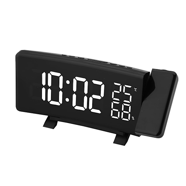 Digital Klocka 3 Färgs Projektion LED Växlingsdisplay Tid Klocka Temperatur Luftfuktighet FM Radio 12