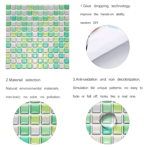 Selvklebende 3D flis vegg klistremerke DIY kjøkken bad hjem dekor tapet #yjc0020