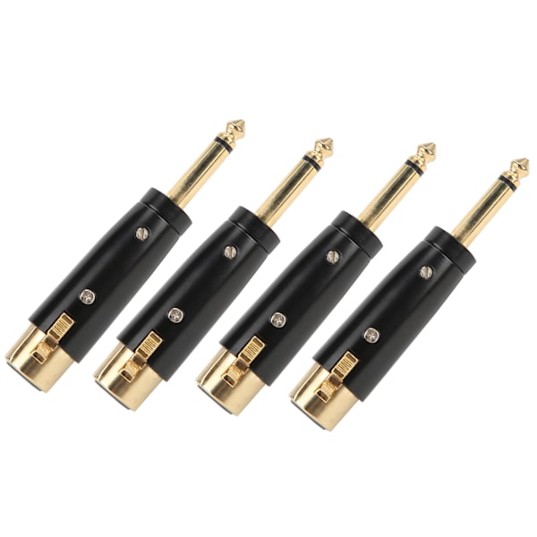4 kpl XLR-adapteri audiomuunnin metalli 6,35 mm yksiraitainen uros-naaras LZ1167G