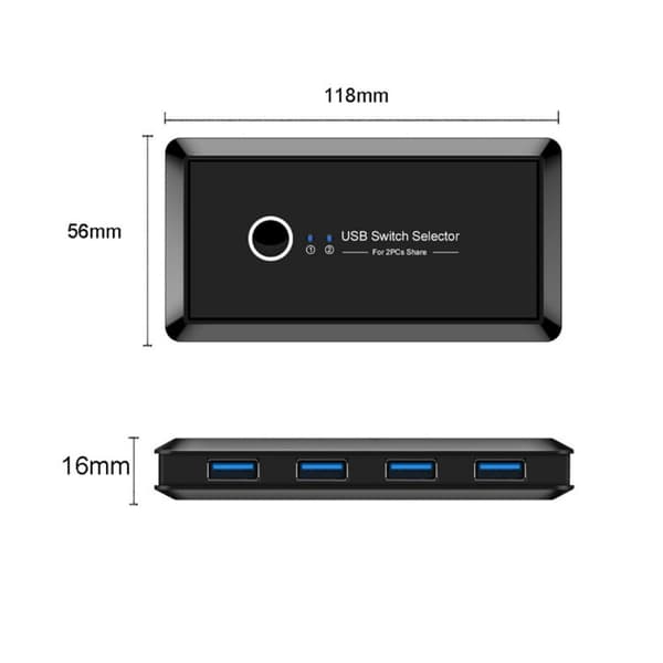 2-ind/4-ud USB-delingskontakt, USB 3.0 KVM-switchvælger, USB 3.0 printerdelingsenhed