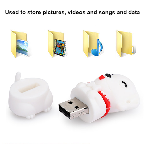 Tegneserie U Disk PVC Materiale USB Liten Hund Mønster Flash Minne Cute Memory Stick 32G