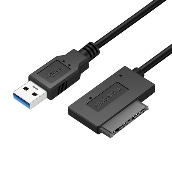USB Easy Drive-kabel, USB 3.0 til SATA 7+9P harddiskadapterkabel, 1,8 tommer SSD-datakabel