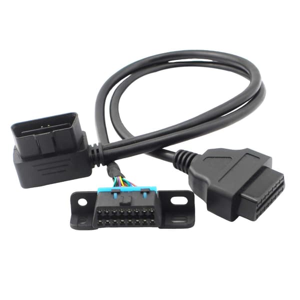 Right Angle Universal OBD2 OBD II 16 Pin Splitter Y Open Cable 0.2
