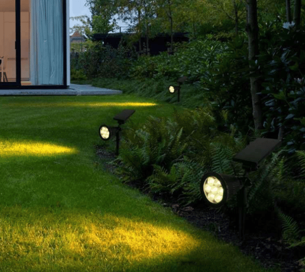 Foldbar solcellelampe til haven, IP65 vandtæt udendørs solcelle-LED (7 kugler, hvidt lys)