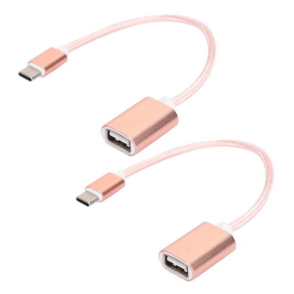 2 kpl TypeC-laastarijohto USB-laatikko USB-muistitikun kortinlukijan siirto OTG-sovitinkaapel розовый