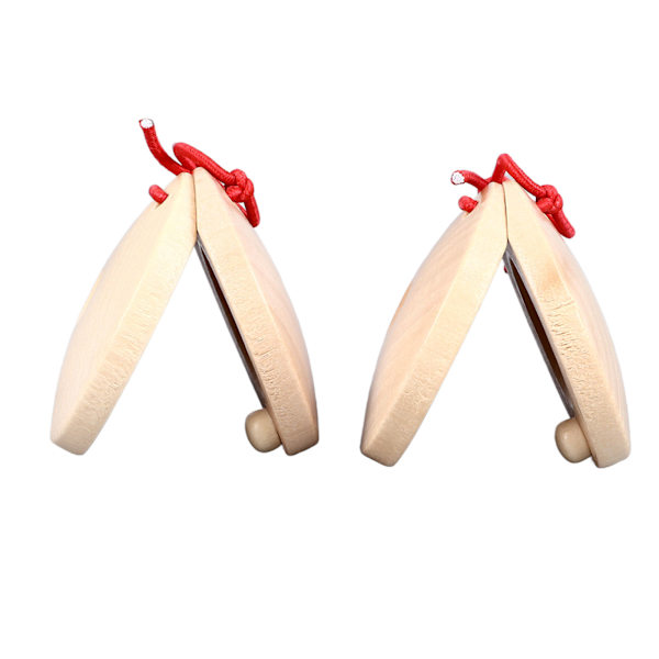 2 st Trä Finger Castanet Slagverksinstrument Finger Castanet för Barn Tidig Utbildning