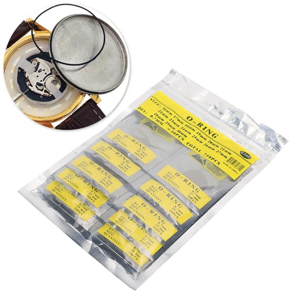Vattentäta runda klockpackningar O-ring gummitätningsbrickor klocktillbehör 0,7 mm