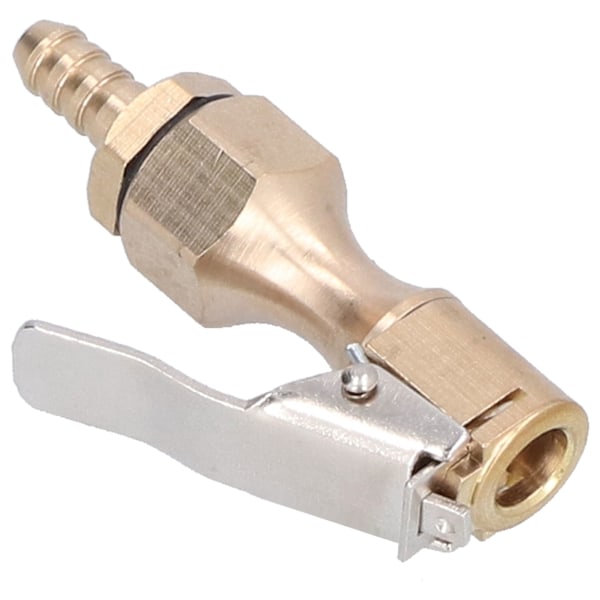 Messing Dekk-inflator Låsing på Chuck Luftkompressor Pump Adapter med 6,5 mm Barb-kontakt
