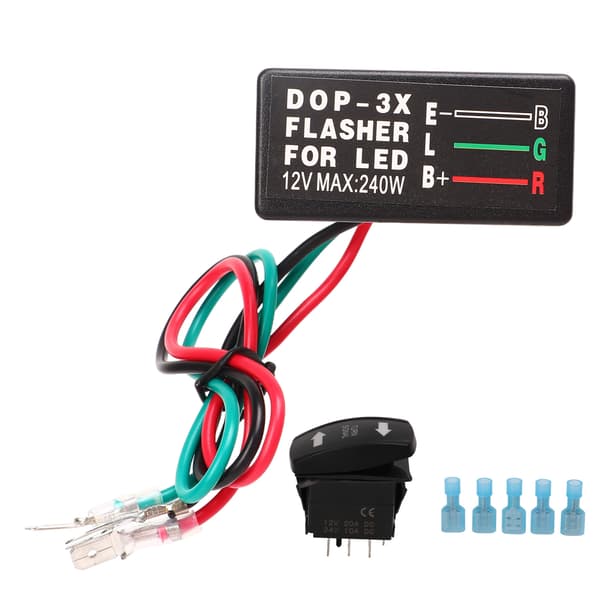 【BEMS】Blinklys vippebryter LED-vippebryter Blinklyserstatning Kompatibel med ATV UTV RV Motorsykkelbåt 12V