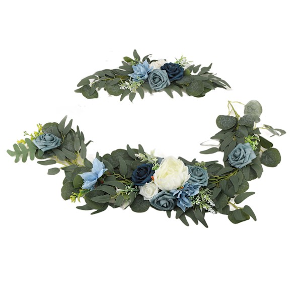 Faux Flower Swag Set Konstgjord Blomsterbåge Dekor Bröllop Välkomst Mottagning Ceremoni Skyltar Dekorationer 18058-HL