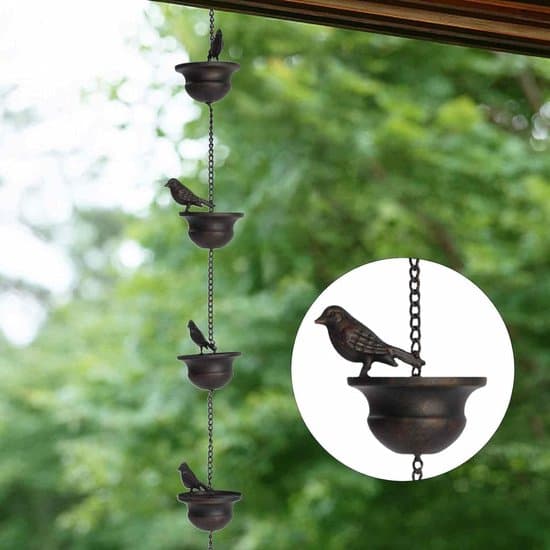 Lintusadeketju – 240 cm – Pronssinen puutarhakoriste