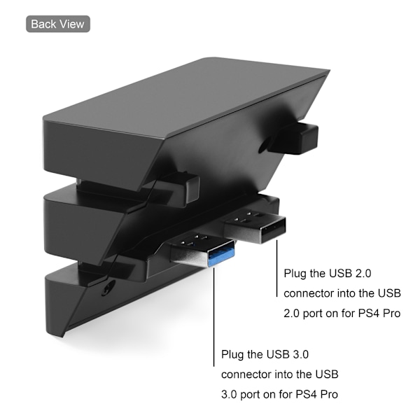 Højhastigheds 5-Port USB Hub 2.0 & 3.0 Udvidelseshub Controller Adapter til PS4 Pro Spillekonsol