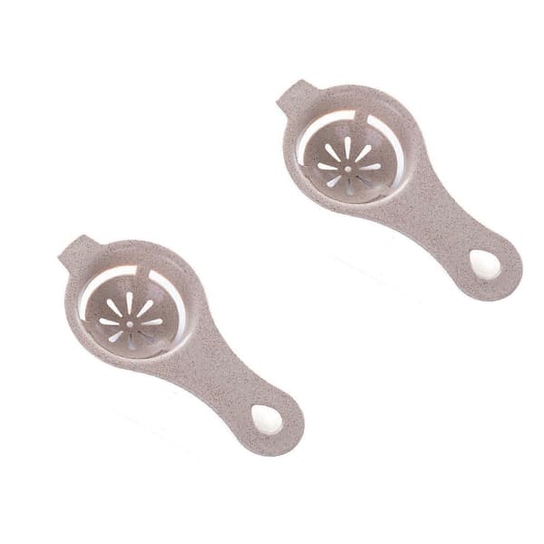 2 stykker khaki-farget eggeplomme-proteinseparator