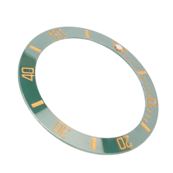 40mm Diameter Klocka Bezel Insats Ring Tydlig Skala Självlysande Keramisk Ersättningsbezel Insats Guld Karaktär Grön Baksida