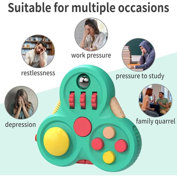 Fidgetlegetøj til voksne, Fidget Pad påskekurvfyld til drenge piger, Sensorisk legetøj Stressaflastende terningklikkercontroller, Fidget Spinner