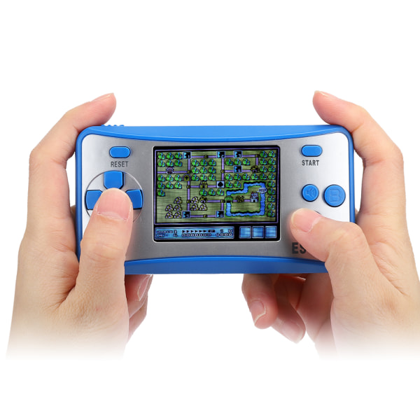 168 i 1 Mini Spillekonsol Controller Klassisk Gamepad med 2,5 tommer Farveskærm Blå og sølv