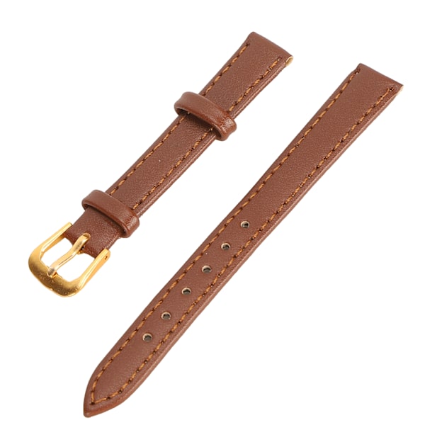 Unisex Universal Pin Buckle Watch Band PU Leather Replacement Watch Strap Accessory Brown12mm / 0.47in