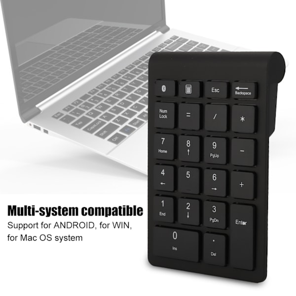 BT304 22 Tangenter Numerisk Knappsats Trådlöst Mini Tangentbord Kompatibelt med Bluetooth 5.0