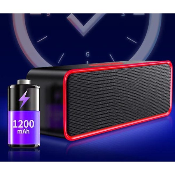 Rød liten bærbar trådløs Bluetooth-høyttaler med HD-stereolyd for hjem, hage, fester, camping og reiser