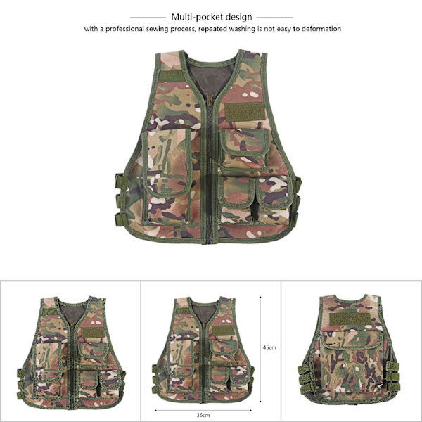 Kuuma lasten naamiointiliivi ulkoilutaisteluihin ja metsästyspeleihin (CP Camouflage L)