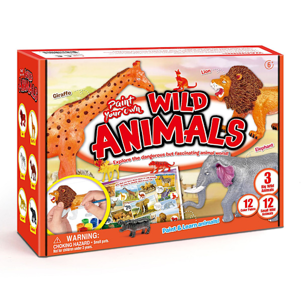 Barns DIY-leketøy Simulering Dinosaur Wild Animal Marine Life Insect Figur Maling Sett Dyr Barn DIY 3D Maling Leker