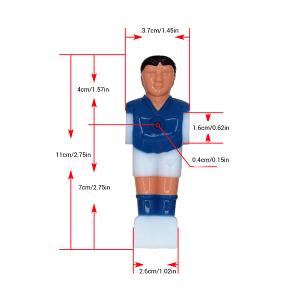 4 stk. Bordfodboldspiller i plastik, fodboldspil, mini humanoid dukke