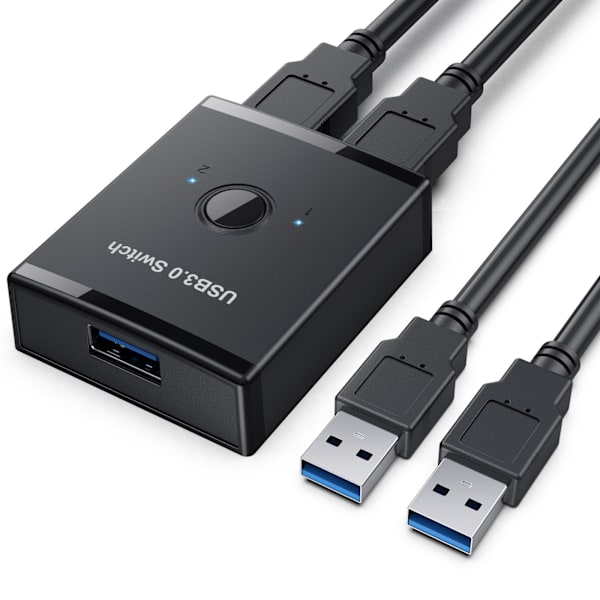 USB 3.0 Switch, Bi-Directional USB Switch 2 ind 1 ud/2.54cm 2 ud USB KVM Switcher Vælger