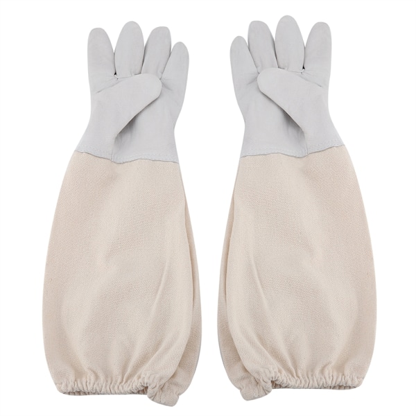 Beekeeping Protective Gloves with Long Canvas Sleeve Beginners Beekeepers Working Tool (XXL)